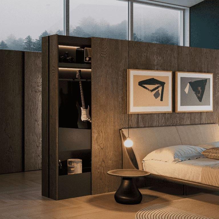 rangement coulissant escamotable design