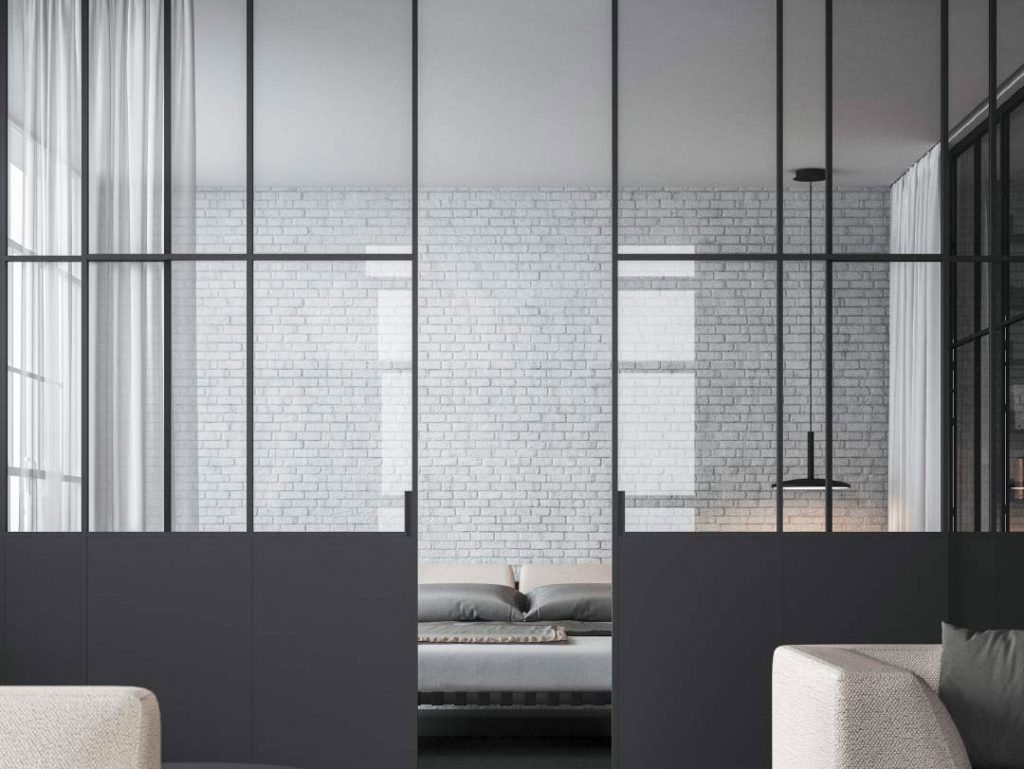 prte coulissante verre design