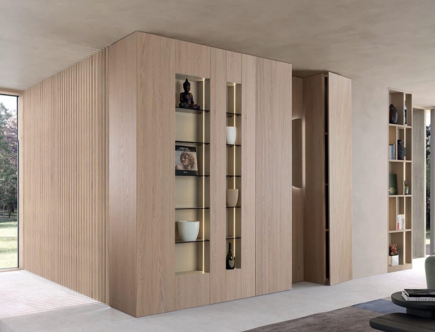 habillage mural design en bois