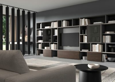 bibliotheque sur mesure pour piece a vivre